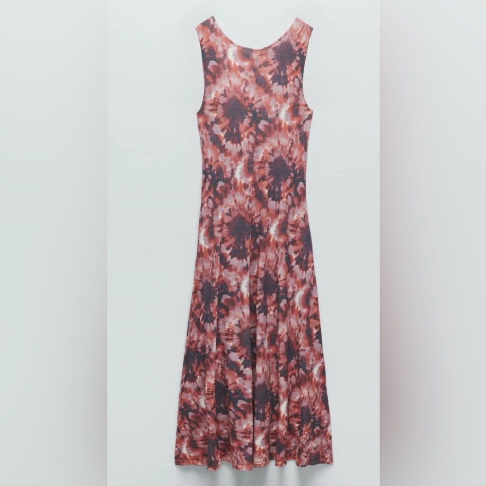 Zara tie dye low back maxi dress